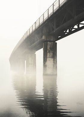 Bridge in the fog Nature