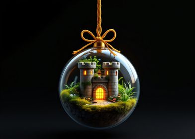 Miniature Castle Orb Christmas Balls