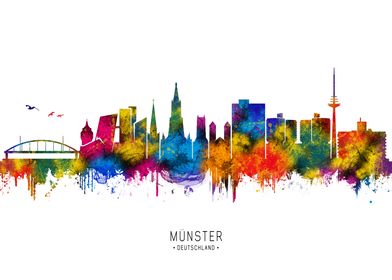 Münster Skyline Watercolor