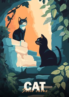 Two Cats in a Garden