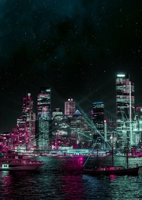 Neon Cityscape at Night