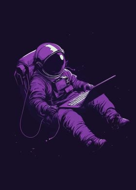 Purple Astronaut Laptop