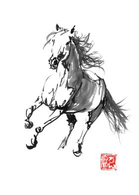 Ink Painting of a Horse