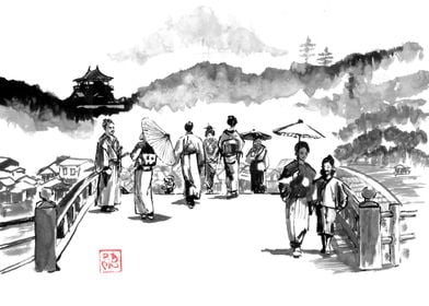 Japanese Bridge Scene