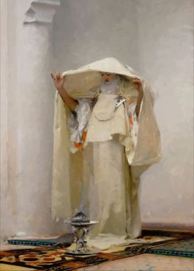 Moroccan Woman White Robe