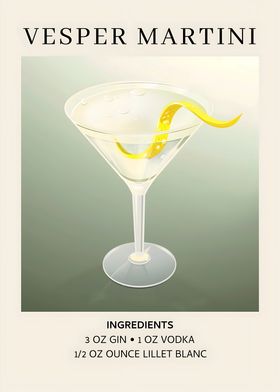 Vesper Martini Cocktail Recipe