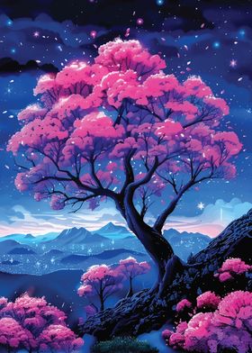 Night Sky Cherry Blossom