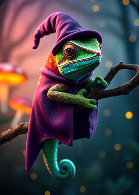 Chameleon Halloween Wizard