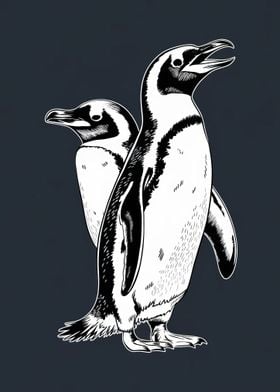 Two Penguins Illustration