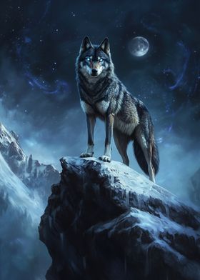 Wolf Under Moonlight