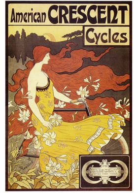 Vintage Cycle Poster Art ~ American Crescent Cycles 1899