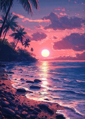 Beach Sunset Landscape