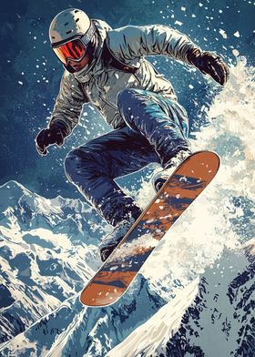 Snowboarder in Flight