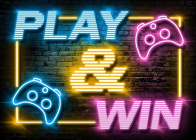 Neon Play &amp; Win Sign