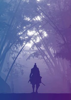 Samurai in Foggy Forest