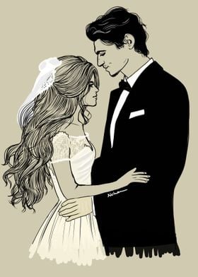 Wedding Couple Illustration