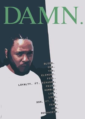 Kendrick Lamar DAMN. Album Cover