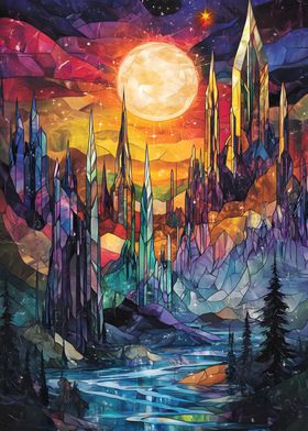 Crystal Landscape Stained Glass