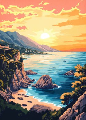 Coastal Sunset Landscape