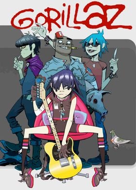 Gorillaz Band Illustration