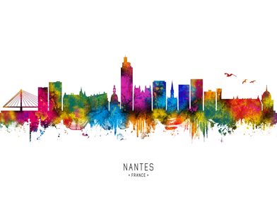 Nantes Skyline Watercolor