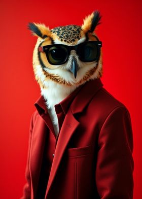 Owl in Sunglasses and Suit