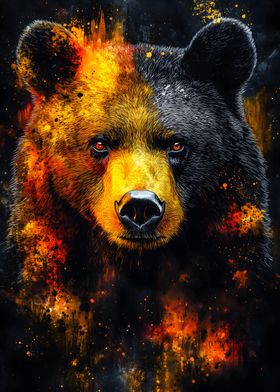 Fiery Bear Portrait