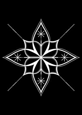 White Mandala on Black