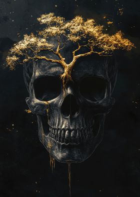 Golden Tree Skull