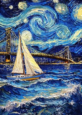 Starry Night Sailboat