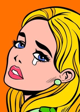 Pop Art Crying Woman