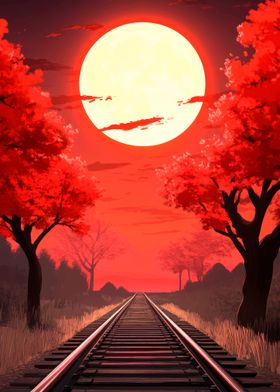 Red Sunset Railroad