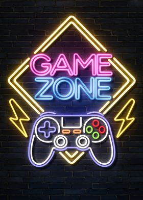 Neon Game Zone Sign