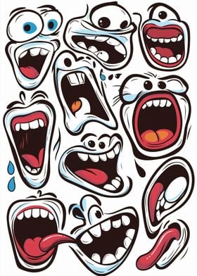 Cartoon Mouth Expressions