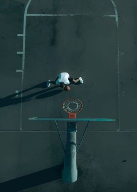 Basketball Player on Court