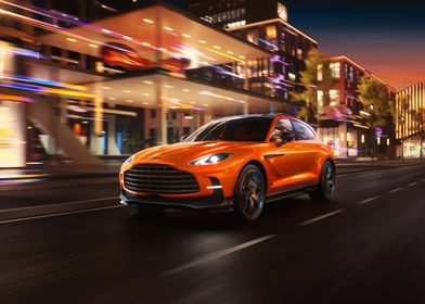 Orange Aston Martin SUV