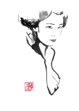 Ink Portrait of a Woman