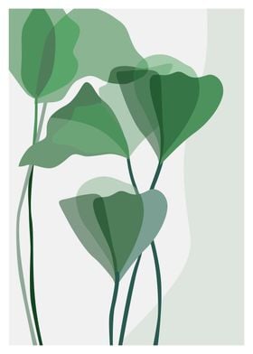 Abstract Green Leaves