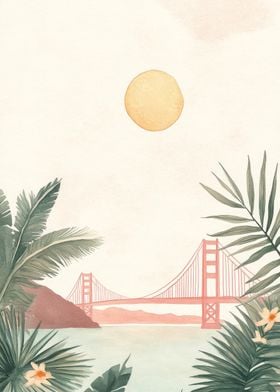 Golden Gate Bridge Watercolor