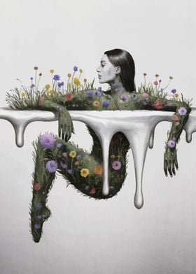 Woman Transformed into Flowers