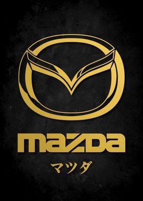 Mazda Gold on Dark Logo