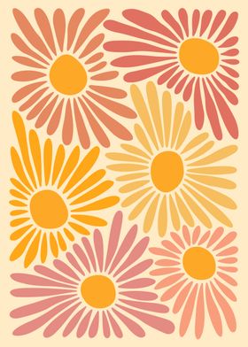 Aesthetic Vintage Flowers Retro Daisies