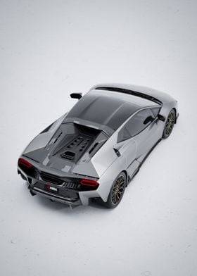 Silver 2025 Lamborghini Temerario Rear View