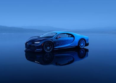 Blue Bugatti Chiron