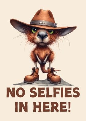 Funny Kangaroo Aussie Animal No Selfies In Here