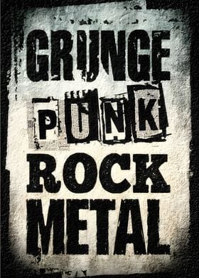 Grunge Punk Rock Metal Poster