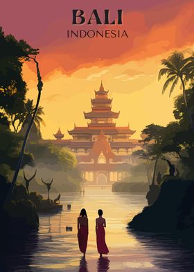 Bali Temple Sunset