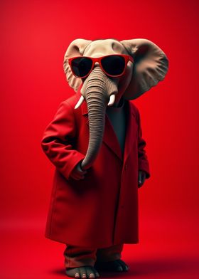 Elephant in Red Coat