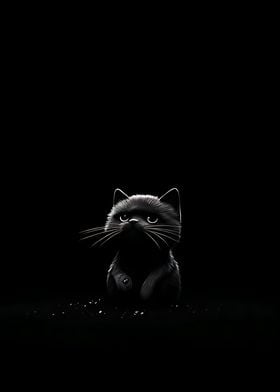 Black Cat in Darkness