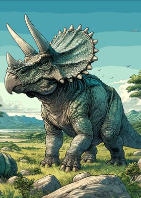 Triceratops Dinosaur Illustration